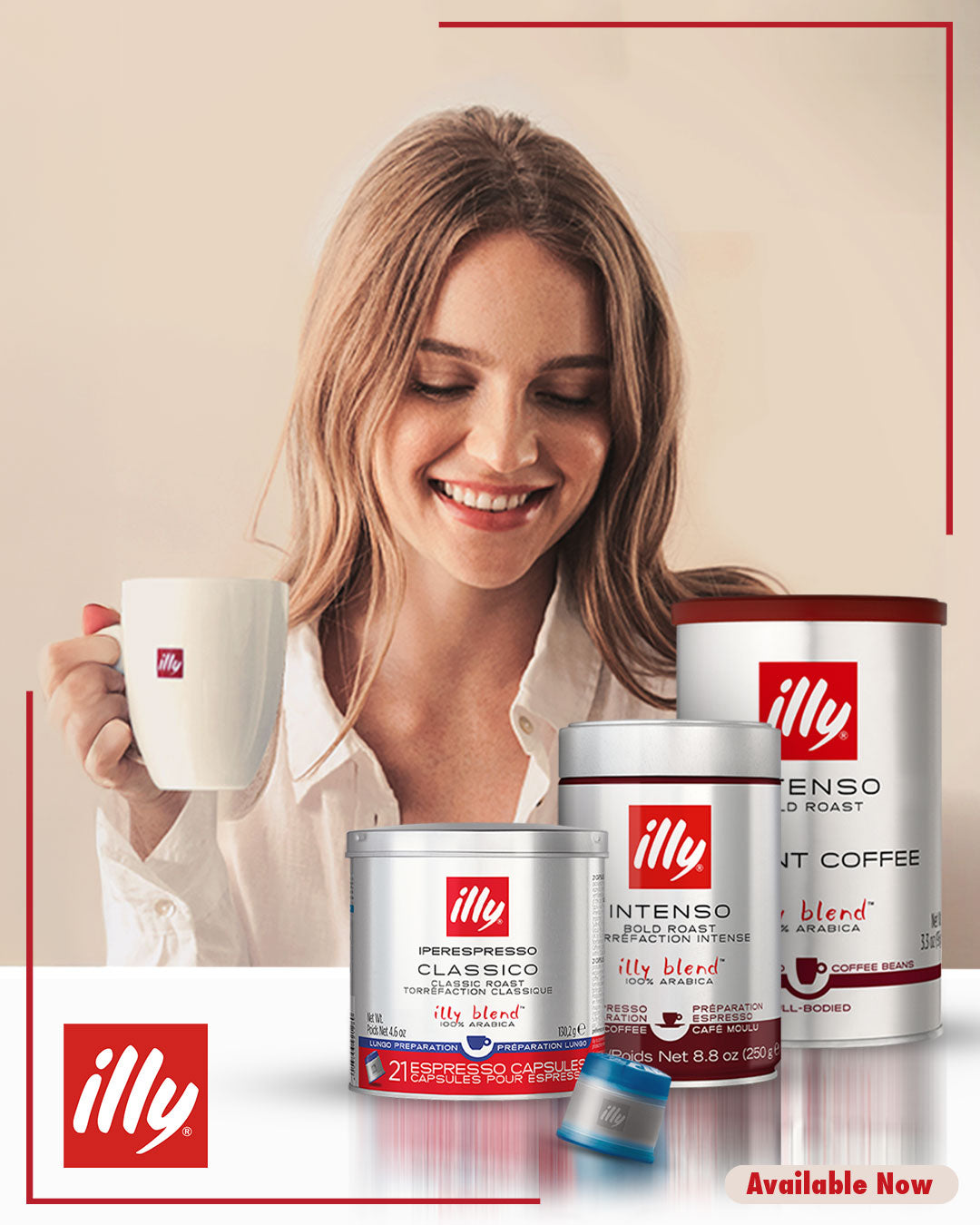 "Available Now" illy - Intenso Instant Coffee - Tin Can