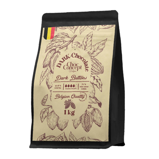 Choco Concept - Dark Buttons 71% - Belgian Quality -1 kg
