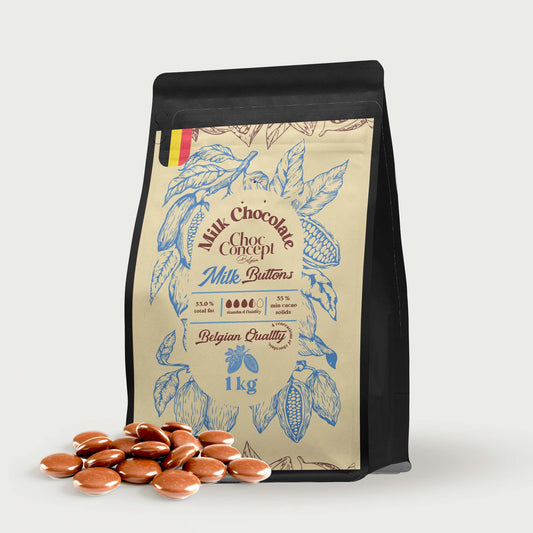 Choco Concept - Milk Buttons 35% - Belgian Quality -1 kg