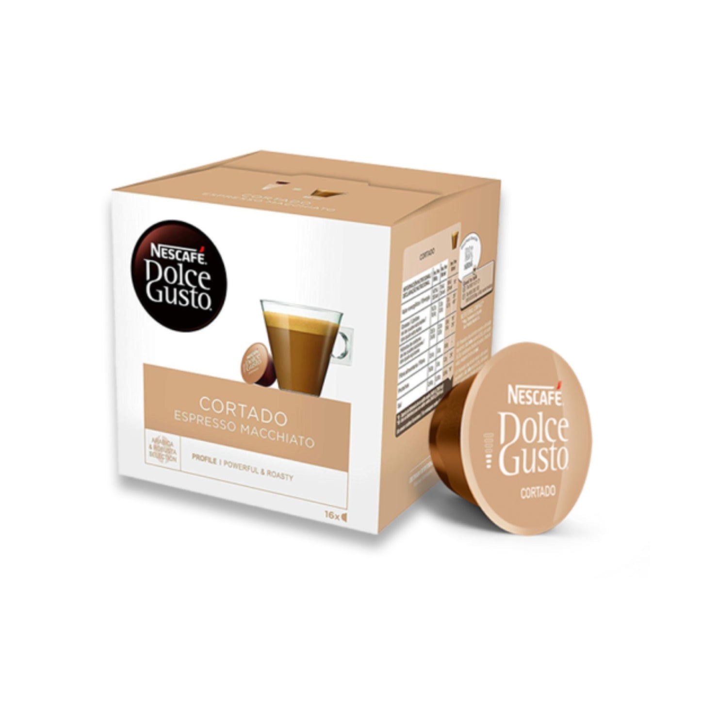 Nescafe Cortado Espresso Macchiato Dolce Gusto Coffee Capsules - 16 Capsules