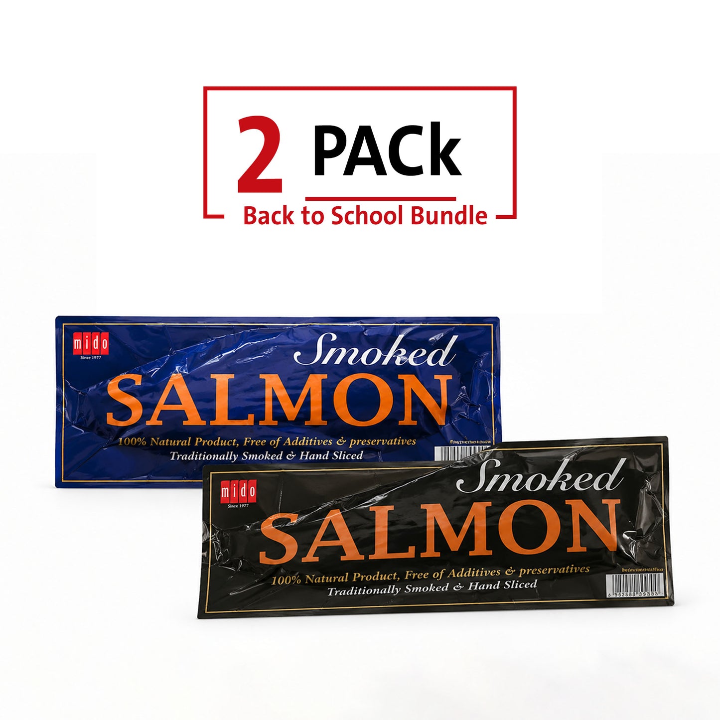 2X Smoked Salmon Pre-Sliced skin off 1 kg & skin on 1 kg